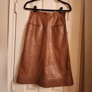 Gucci vintage genuine leather mid length skirt